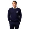 Glenmuir Gents Ratho Official Ryder Cup 2027 Crew Cotton Lightweight Sweater Navy - White