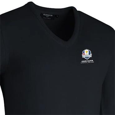 Glenmuir Gents Wilkie Official Ryder Cup 2027 V Neck Merino Wool Sweater Black