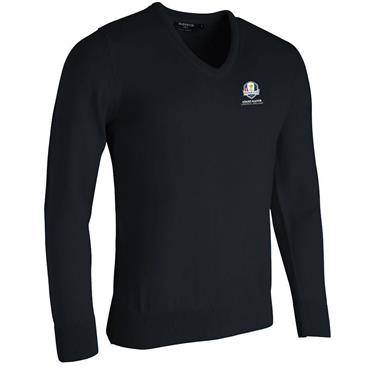 Glenmuir Gents Wilkie Official Ryder Cup 2027 V Neck Merino Wool Sweater Black