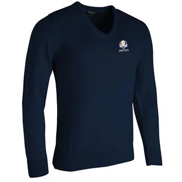 Glenmuir Gents Wilkie Official Ryder Cup 2027 V Neck Merino Wool Sweater Navy