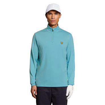 Lyle & Scott Gents Performance ¼ Zip Midlayer Aquamarine Blue (661)