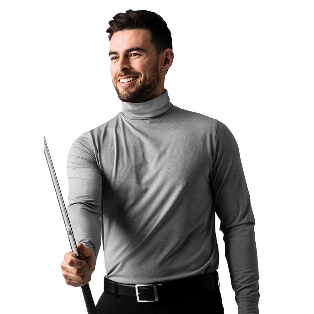 Glenmuir Gents Fraser Roll Neck Golf Shirt Grey Marl | Golf Store
