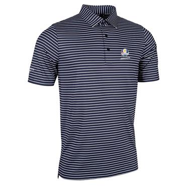 Glenmuir Gents Muirhead Official Ryder Cup 2027 Pencil Stripe Polo Shirt Navy - White