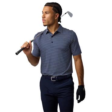 Glenmuir Gents Muirhead Official Ryder Cup 2027 Pencil Stripe Polo Shirt Navy - White
