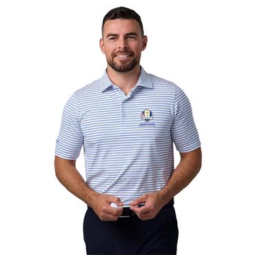 Glenmuir Gents Muirhead Official Ryder Cup 2027 Pencil Stripe Polo Shirt White - Tahiti