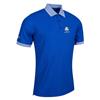Glenmuir Gents Hatton Official Ryder Cup 2027 Micro Stripe Pique Polo Shirt Ascot Blue - White