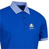Glenmuir Gents Hatton Official Ryder Cup 2027 Micro Stripe Pique Polo Shirt Ascot Blue - White