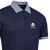 Glenmuir Gents Hatton Official Ryder Cup 2027 Micro Stripe Pique Polo Shirt Navy - White