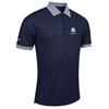 Glenmuir Gents Hatton Official Ryder Cup 2027 Micro Stripe Pique Polo Shirt Navy - White
