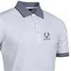 Glenmuir Gents Hatton Official Ryder Cup 2027 Micro Stripe Pique Polo Shirt White - Navy