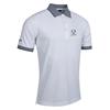 Glenmuir Gents Hatton Official Ryder Cup 2027 Micro Stripe Pique Polo Shirt White - Navy