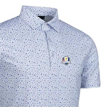 Glenmuir Gents Overton Ryder Cup 27 Print Polo Shirt White - Tahiti