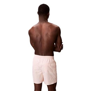 Calvin Klein Golf Gents CK Monogram Medium Drawstring Swim Shorts Penny Stripe - Peach Bliss