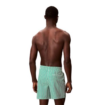 Calvin Klein Golf Gents CK Monogram Medium Drawstring Swim Shorts Penny Stripe - Mardi Gras Green