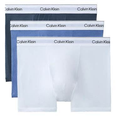 Calvin Klein Golf Gents Relaxed Fit Trunks 3-Pack Icon Cotton Stretch White - Blue Tulip - Turbulenc