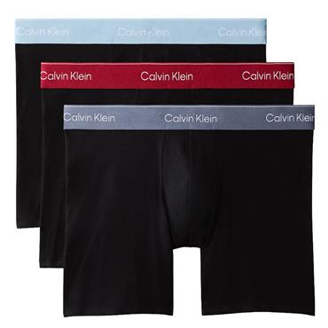 Calvin Klein Golf Gents 3-Pack Boxer Briefs - Icon Cotton Stretch Black - Red - Forget Me Not
