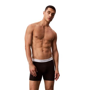 Calvin Klein Golf Gents Icon Cotton Long Boxers Brief 3-Pack Black - White