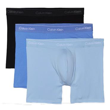 Calvin Klein Golf Gents Icon Cotton Long Boxers Brief 3-Pack Black - Glacier - Blue Bell