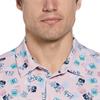 Original Penguin Gents Golf Pete's Travel Tags Print Polo Shirt Pink (689)