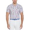 Original Penguin Gents Golf Pete's Travel Tags Print Polo Shirt Pink (689)