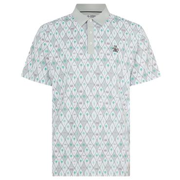 Original Penguin Gents All Over Lattice Cocktail Polo Shirt Bright White (118)