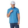 Original Penguin Gents All Over Cocktail Windowpane Printed Polo Shirt French Blue (478)