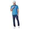 Original Penguin Gents All Over Cocktail Windowpane Printed Polo Shirt French Blue (478)