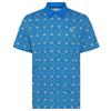 Original Penguin Gents All Over Cocktail Windowpane Printed Polo Shirt French Blue (478)