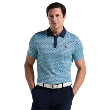 Original Penguin Gents Bohemian Jacquard Golf Polo Shirt Black Iris (417)