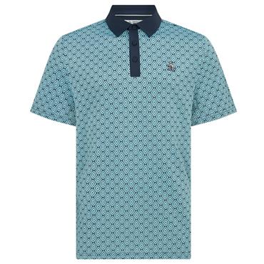 Original Penguin Gents Bohemian Jacquard Golf Polo Shirt Black Iris (417)