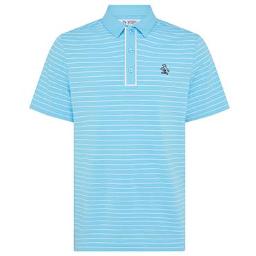 Original Penguin Gents Heritage Stripe Polo Shirt Blue Grotto (457)