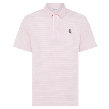 Original Penguin Gents Heritage Stripe Polo Strawberry Pink (689)