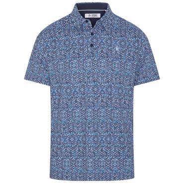 Original Penguin Gents Heritage Floral Polo Black - Iris 417