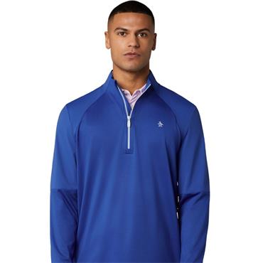 Original Penguin Gents Mixed Media 1/4 Zip Pullover Surf The Web 466