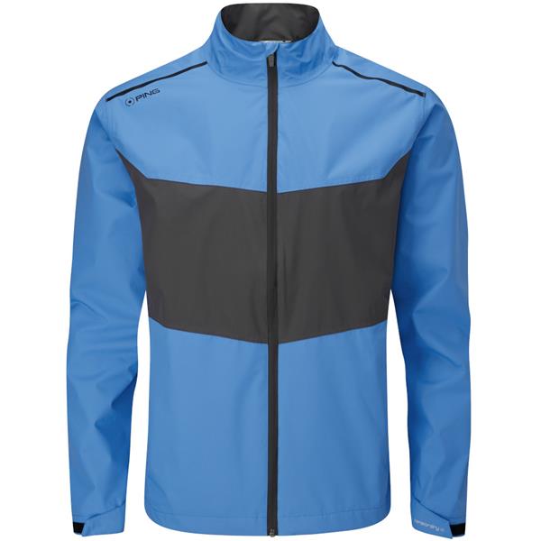 Ping Gents Downton Waterproof Jacket Brilliant Blue - Asphalt | Golf Store