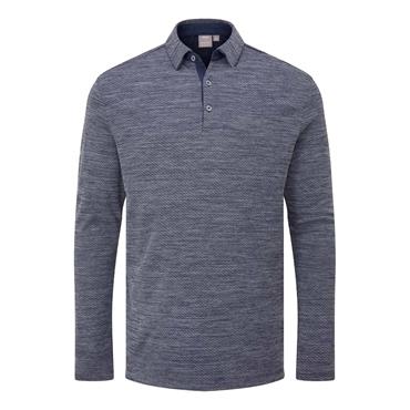 Ping Gents Creek Long Sleeve Polo Shirt Navy - Melange
