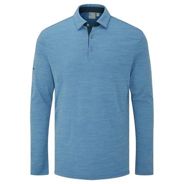 Ping Gents Creek Long Sleeve Polo Shirt Tidal Blue Melange