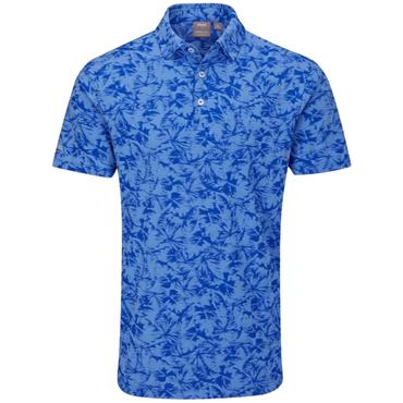 Ping Gents Diego Foliage Polo Shirt Cornflower Blue