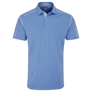 Ping Gents Fynn Heathered Polo Shirt Cornflower Blue Marl