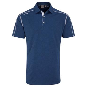 Ping Gents Fynn Heathered Polo Shirt Navy Marl