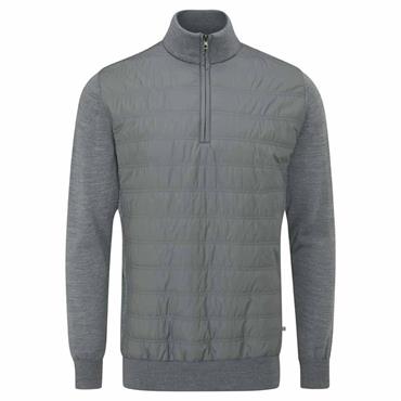 Ping Gents Connell Hybrid ¼ Zip Insulated Sweater French Grey Marl