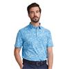 Ping Gents Marek Camo Jacquard Polo Shirt Baltic Sea Multi