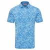 Ping Gents Marek Camo Jacquard Polo Shirt Baltic Sea Multi
