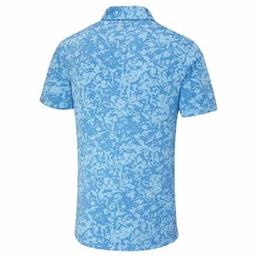 Ping Gents Marek Camo Jacquard Polo Shirt Baltic Sea Multi