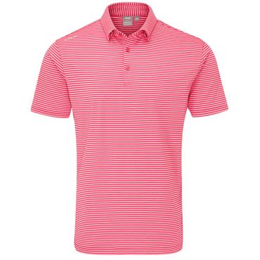 Ping Gents Langford Polo Shirt Pink - White