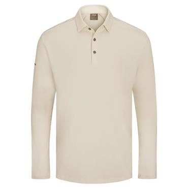Ping Gents Demitri Long Sleeve Polo Shirt Egret