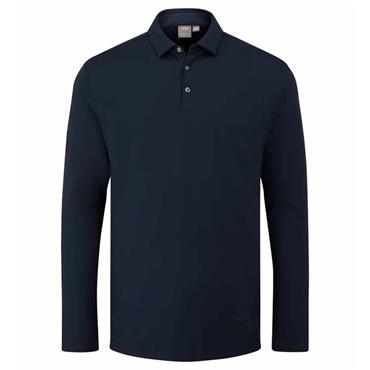 Ping Gents Demitri Long Sleeve Polo Shirt Navy