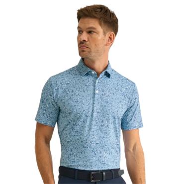 Ping Gents Gilmore Printed Polo Shirt Dusty Blue
