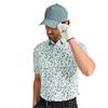 Ping Gents Gilmore Printed Polo Shirt White - Gorse Green Multi