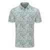 Ping Gents Gilmore Printed Polo Shirt White - Gorse Green Multi